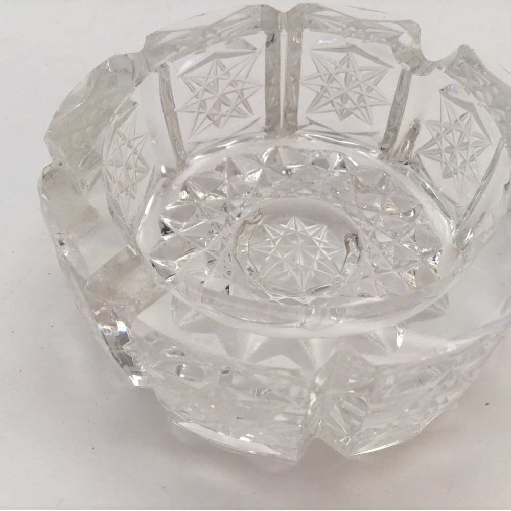 Ashtray in Czechoslovakian Crystal. Vintage